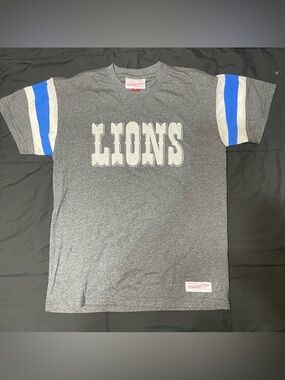 MITCHELL & NESS DETROIT LIONS M 10/12 YOUTH T SHIRT NFL FOOTBALL THROWBACKS NWOT